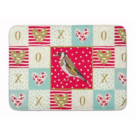 Carolines Treasures 19 x 27 in. Gold Finch Love Machine Washable Memory Foam Mat CK5512RUG